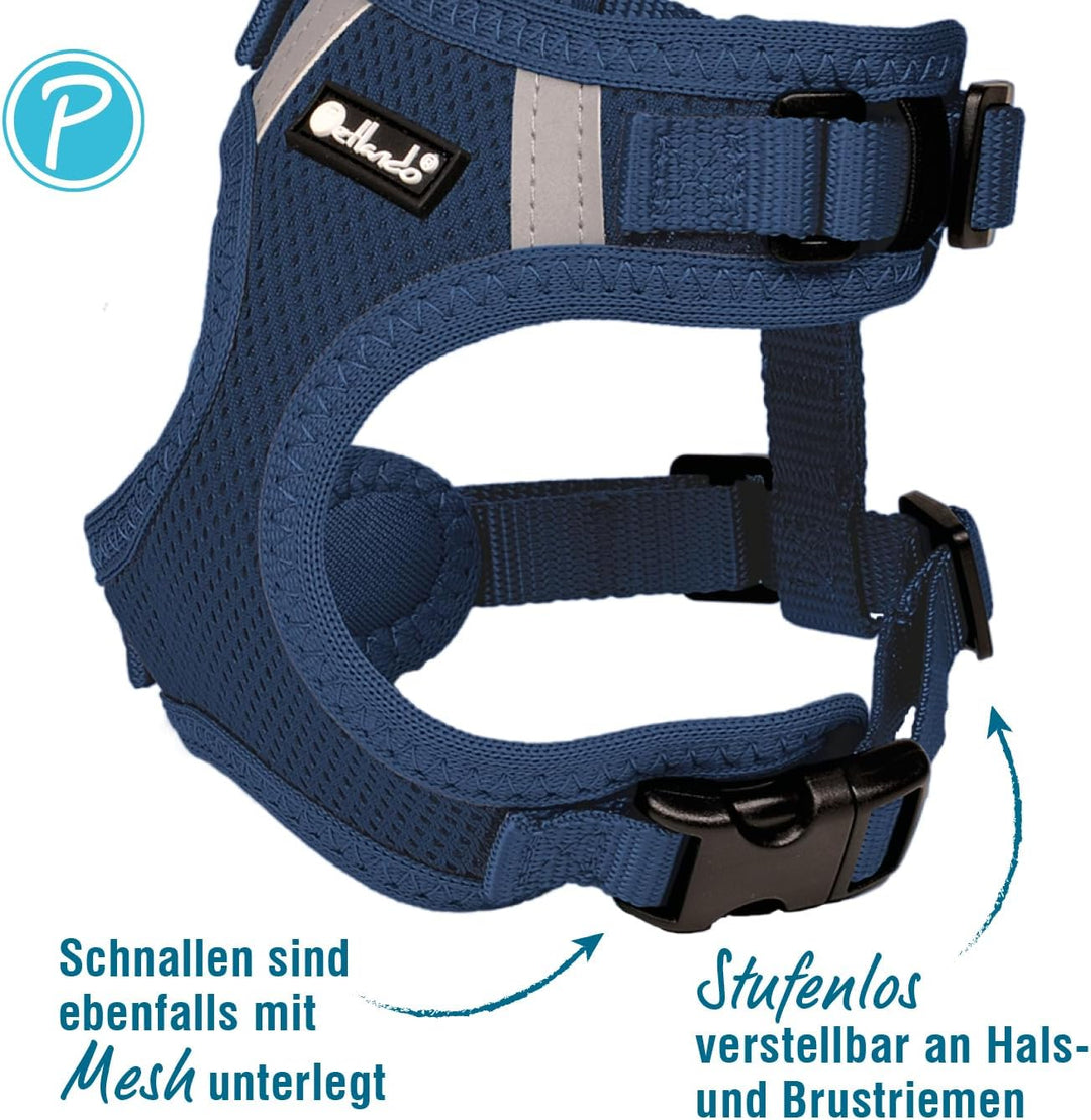 Petlando Hundegeschirr Mesh Vest, leichtes Brustgeschirr aus weichem Mesh & Nylon, stufenlos verstel