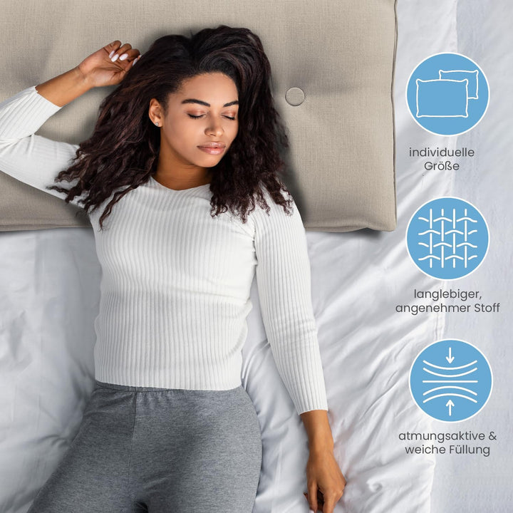 ELONEO Rückenkissen 100 cm breit, Keilkissen für Bett und Sofa geeignet, dreieckiges Lesekissen, Kis