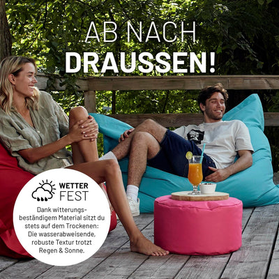 Lumaland Sitzsack Pouf (50 L) | Kompakter Sitzsack mit 3-in-1-Funktion: bequemer Hocker, praktisches