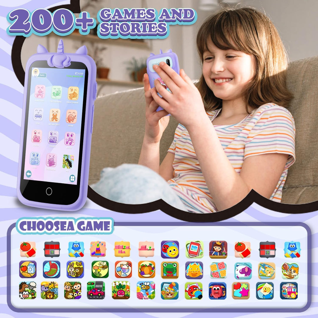 Kinder Handy Smartphone, Pretend Smartphone für Kinder mit Dual Kamera, MP3 Player Jungen Mädchen, G