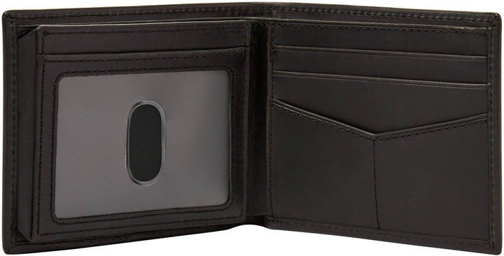 Fossil mens Derrick Travel Accessory Bi Fold Wallet, Schwarz, 11.43 cm L x 1.91 W 8.89 H EU, Schwarz
