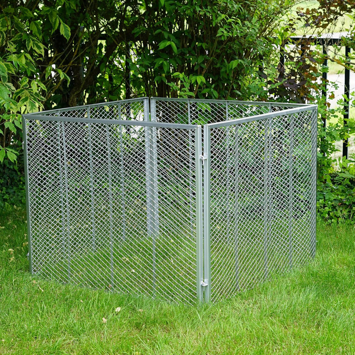 NATIV Garten Komposter 80x80x70 cm mit Bodengitter, Metallkomposter mit 448 Liter Volumen, Drahtkomp