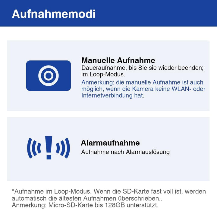 WIWACAM MW5L WLAN-Kamera 4K Ultra HD, Bewegungserkennung, Überwachungskammera-Innen, microSD-Karte S
