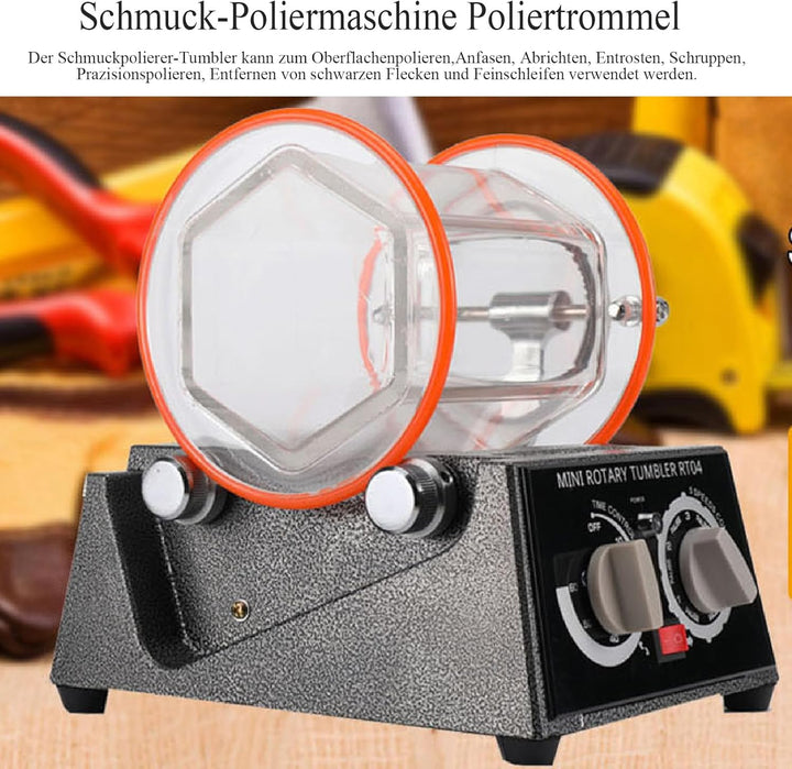 Poliermaschinen Poliertrommel Kugelmühle Rotationspolierer Poliermaschine mit Timer,Rotary Tumbler P