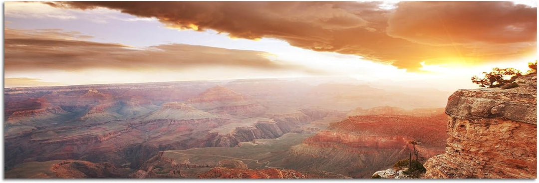 Augenblicke Wandbilder Keilrahmenbild Wandbild 150x50cm Grand Canyon Sonnenaufgang Landschaft