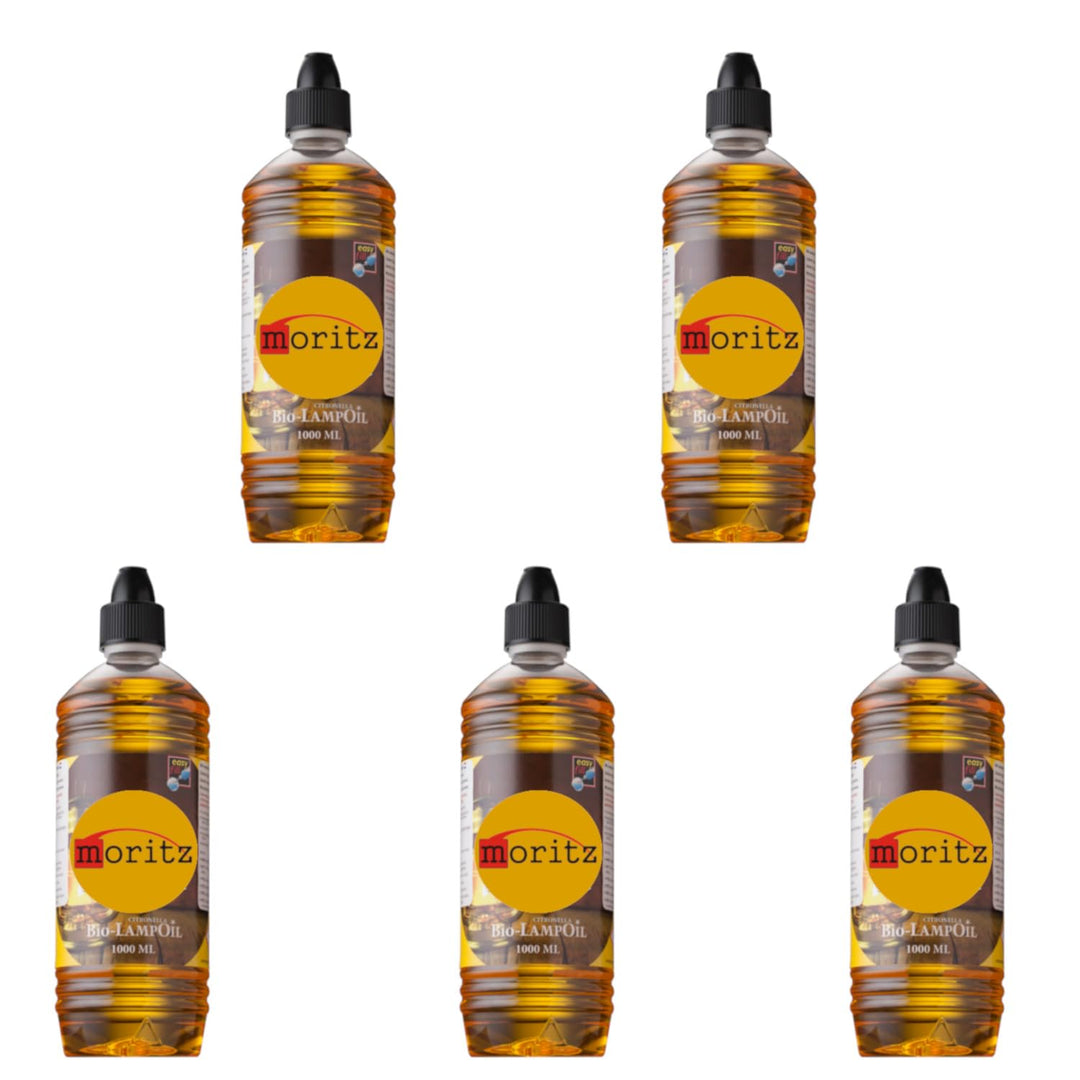 5 x 1000 ml Moritz Bio Lampenöl Citronella Biologisches Lampenöl, 5