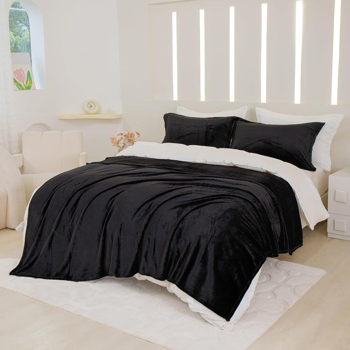 Kuscheldecke Flauschig Winter Warm Schwarz Fleecedecke Kuscheldecke 150x200 Weich Kuschelig Flanell