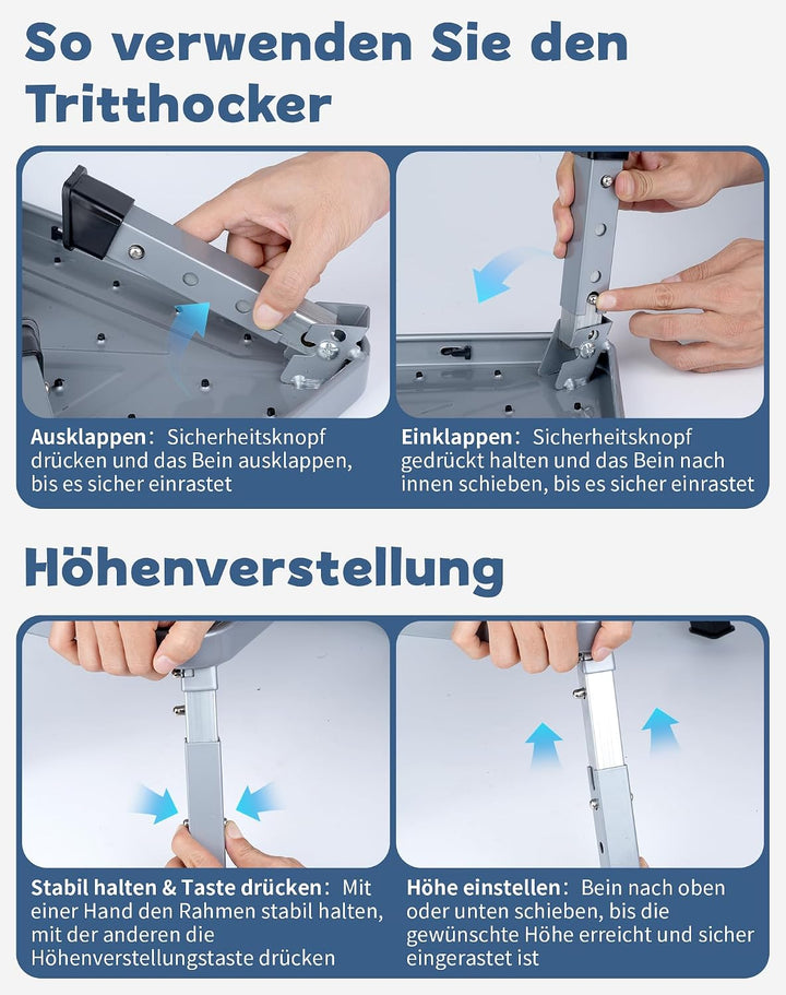 Trittstufe Wohnwagen Tritthocker Klappbar 3-stufig höhenverstellbar 150kg