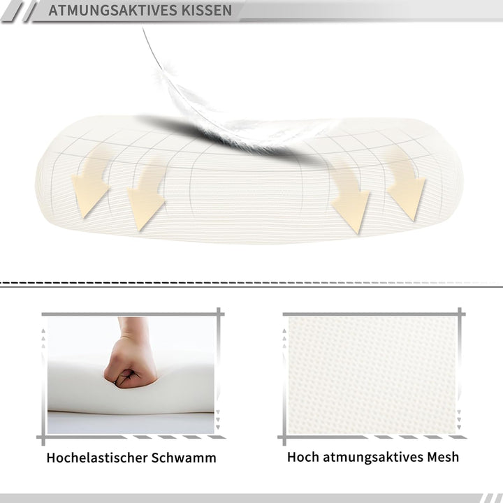 UEV Bürostuhl Ergonomisch, Drehstuhl, Schreibtischstuhl mit Verstellbarer Kopfstütze Lendenwirbelstü