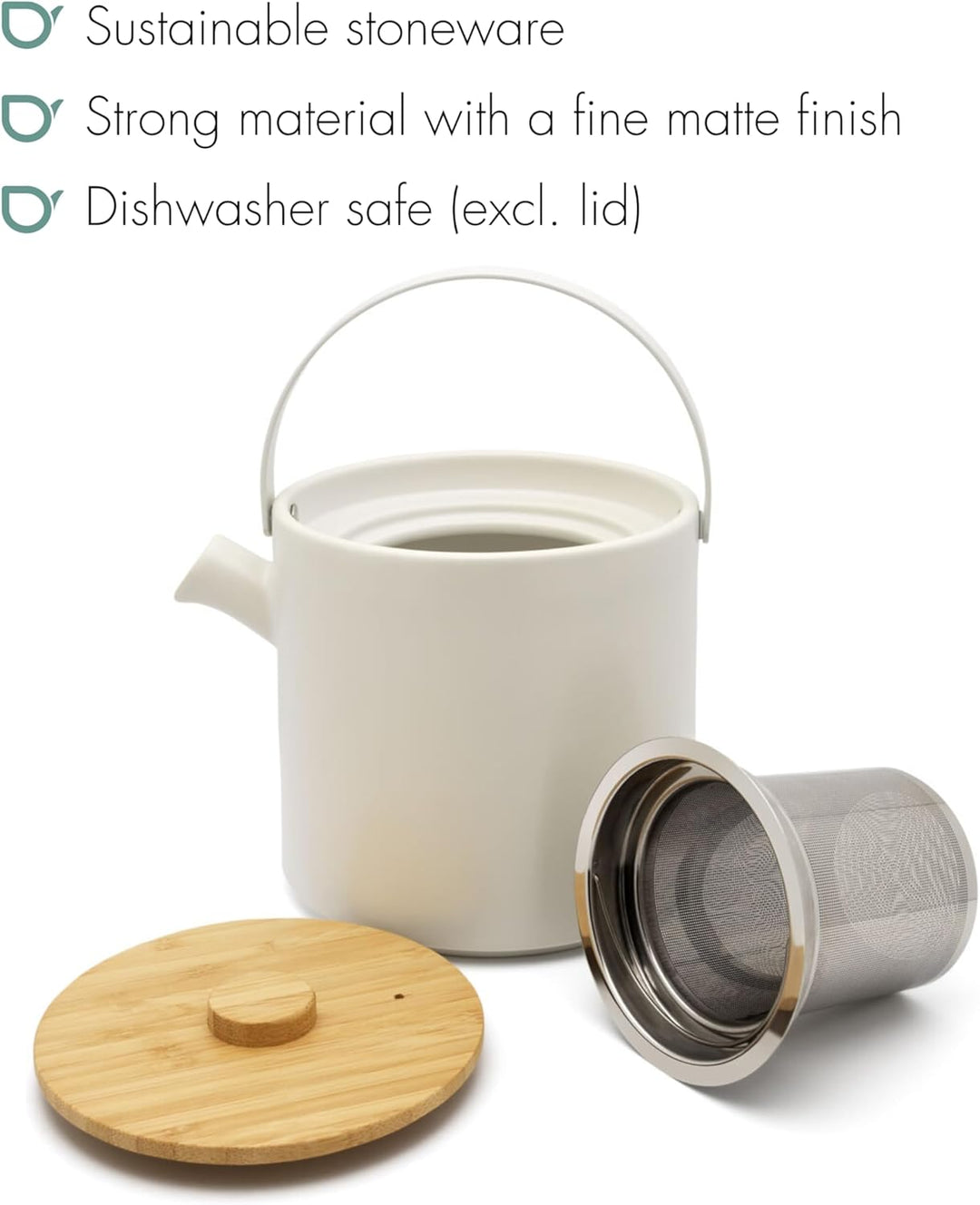 Bredemeijer weisses Mattes Keramik Tea-for-one Set 0.5 Liter 2-teilig