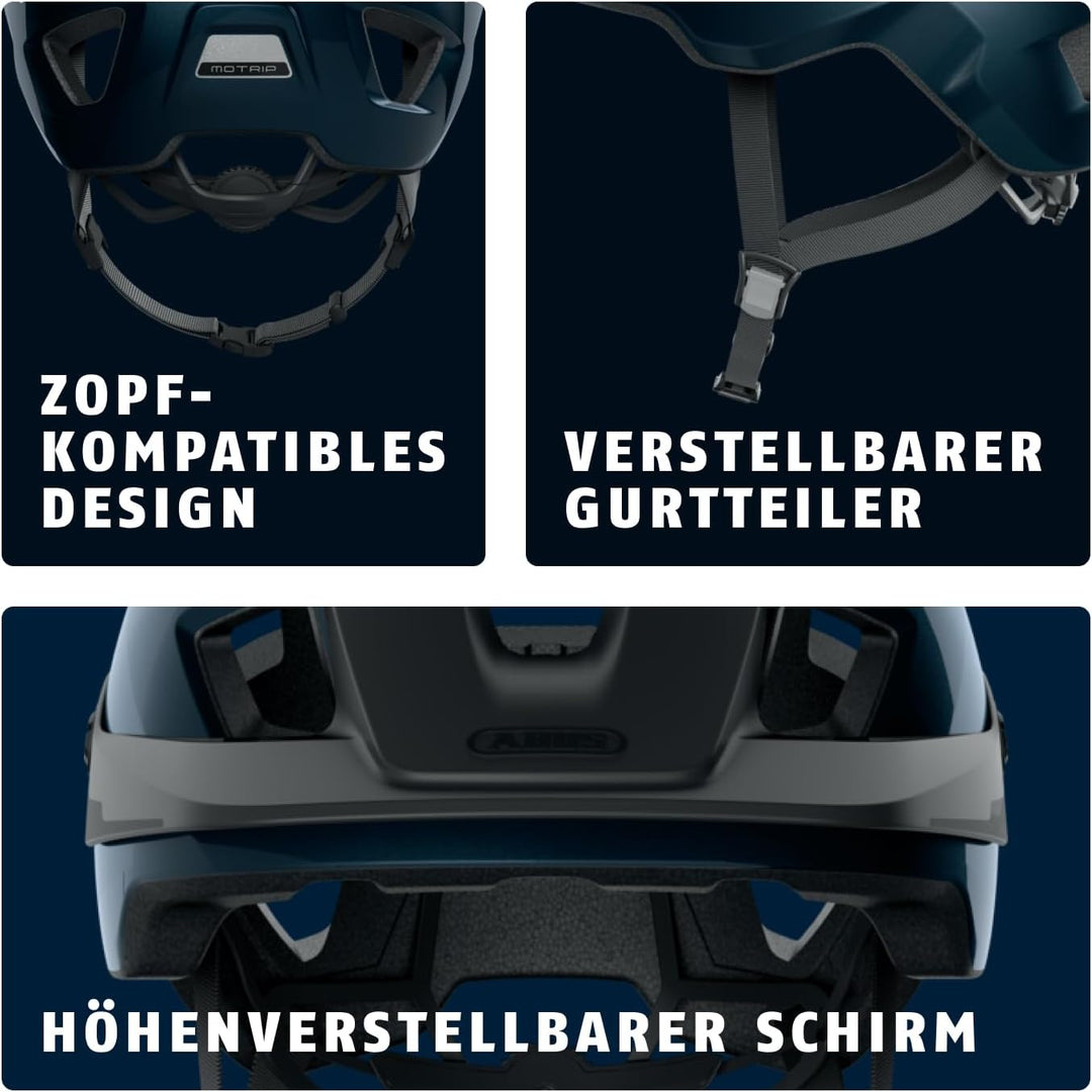 ABUS MTB-Helm MoTrip - robuster Fahrradhelm mit höhenverstellbarem Schirm für Mountainbiker - indivi