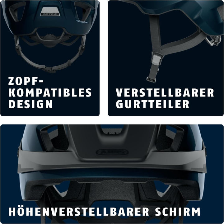 ABUS MTB-Helm MoTrip - robuster Fahrradhelm mit höhenverstellbarem Schirm für Mountainbiker - indivi