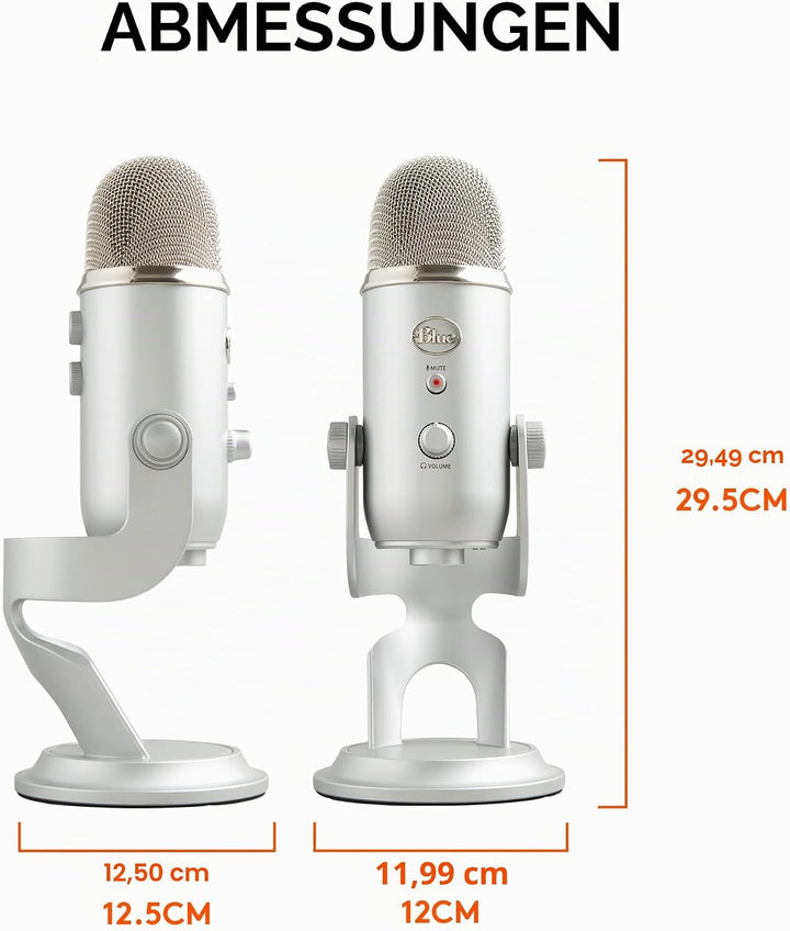 Blue Microphones Yeti Professionelles USB-Mikrofon für Aufnahmen, Streaming, Podcasting, Broadcastin