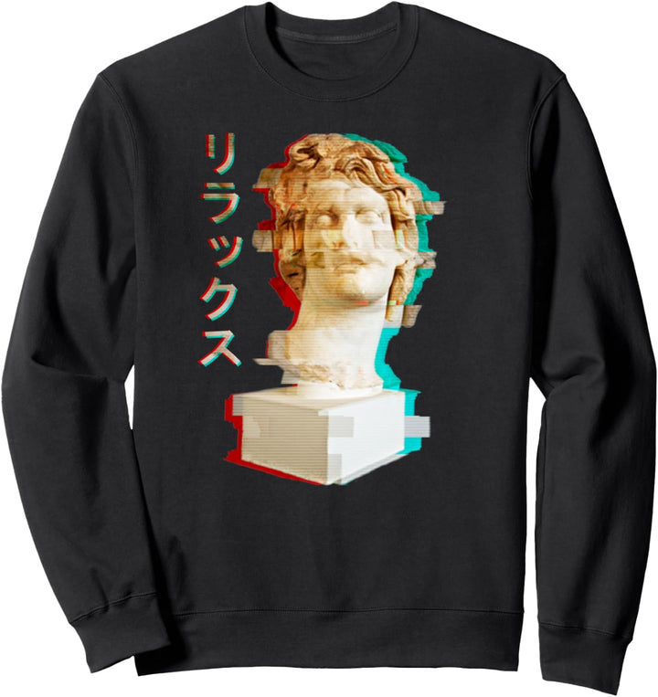 Griechische Vaporwave-Statue mit ästhetischem Glitch-Stil Sweatshirt