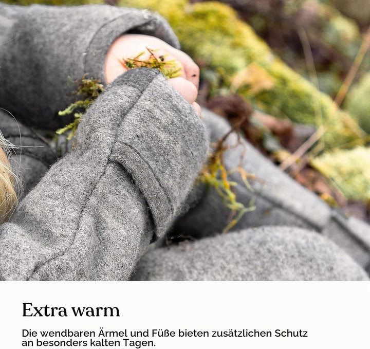 Ehrenkind® WALKOVERALL | Baby Wollwalk-Overalls aus Natur Schurwolle mit Reissverschluss | Walk Woll
