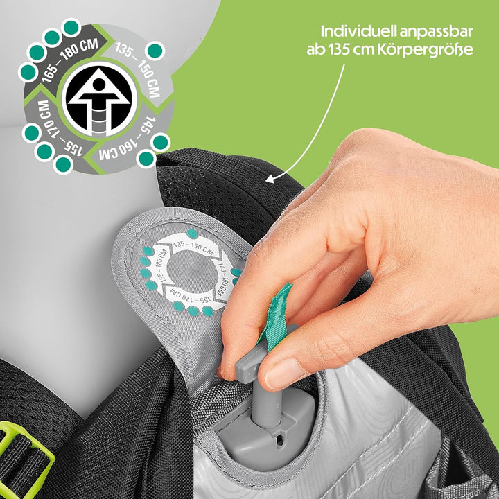 coocazoo Schulrucksack Mate, Lime Flash, schwarz-grün, ergonomischer & anpassbarer Tornister, höhen-