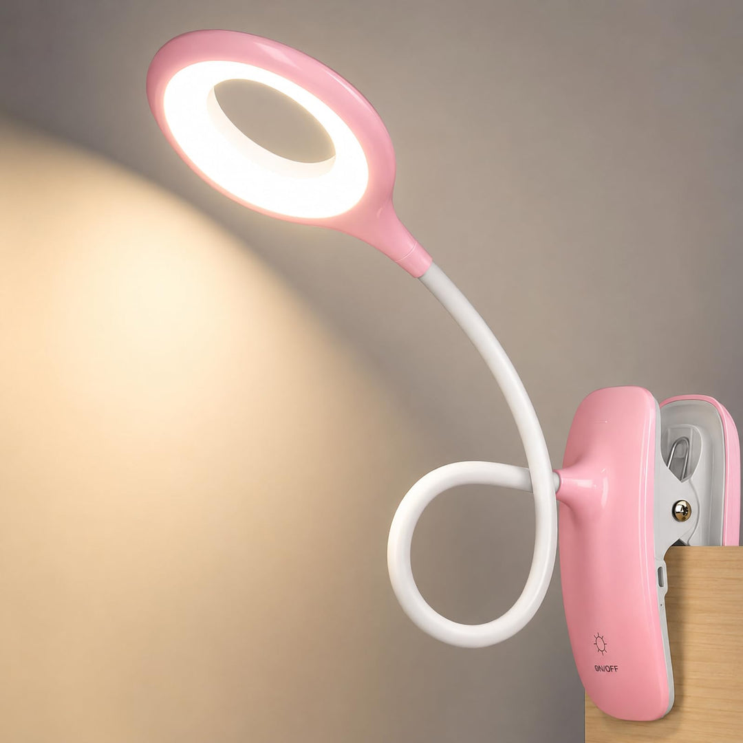 Klemmlampe Bett, LED Leselampe Bett Touch Dimmbar 3 Farben Bettlampe Klemmleuchte Augenschutz Schwan