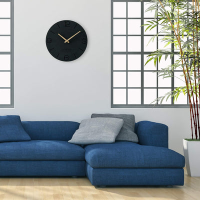 FLEXISTYLE Wanduhr ohne tickgeräusche ECO 30cm, Wohnzimmer, Schlafzimmer, in Europa hergestellt (Sch