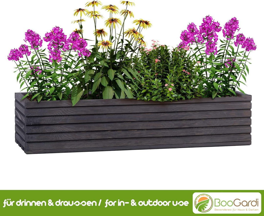 BooGardi Blumenkasten mit Einsatz · Anthrazit 64cm x 20cm x 14cm · 4 Farben 3 Grössen · Pflanzgefäss