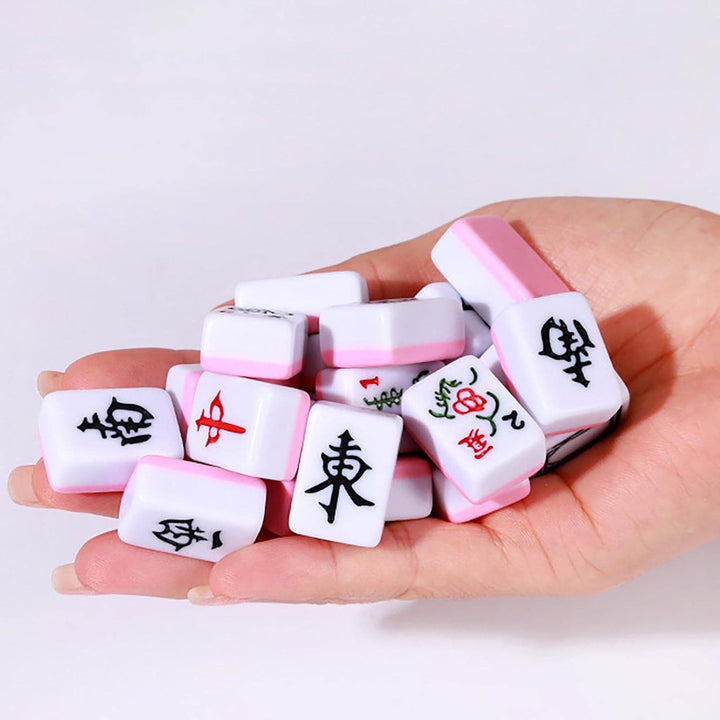 Aznever Mini-Mahjong, Trip Kleine Traditionelle Chinesische Mahjong-Kits Mit Aufbewahrungstasche, 14