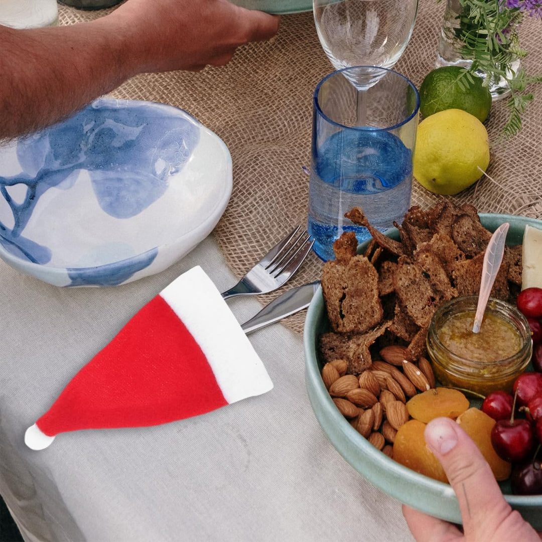 BESPORTBLE 24 Stück Weihnachten Besteckhalter Küchenbesteck: Weihnachtsmann Mini MüTzen Dekorative W
