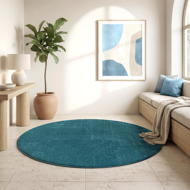 SANAT Kurzflor Teppich Wohnzimmer - Uni Modern Teppiche fürs Schlafzimmer, Arbeitszimmer, Büro, Flur