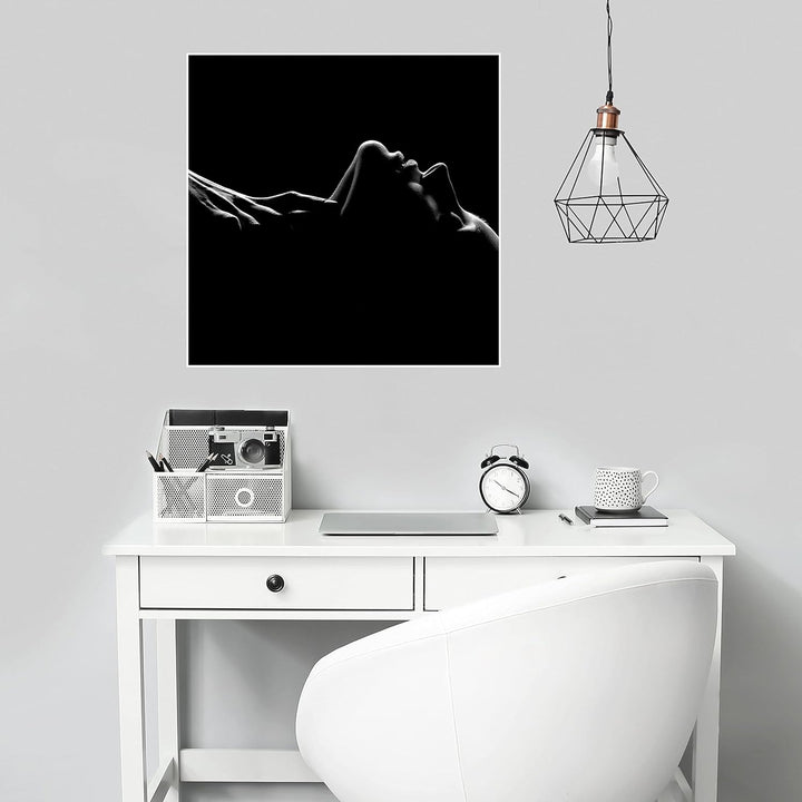 wandmotiv24 Poster als Wanddeko, Grösse 50x50cm, sinnliches Foto, Gesicht, Körper, Frau, Model, Sexy