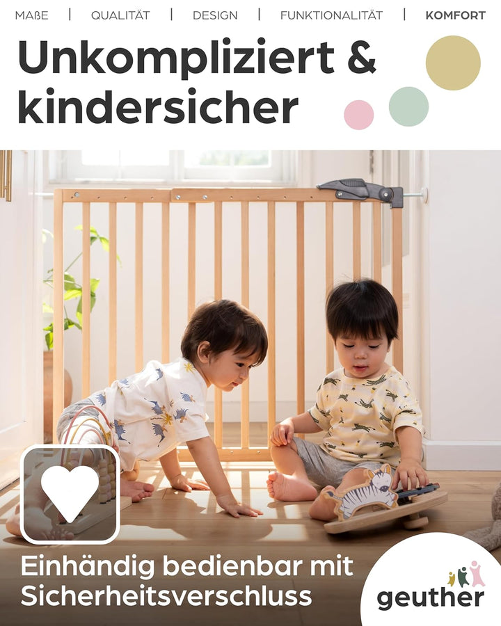 Geuther 2714 schwenkbares Türschutzgitter Passung: 68 cm - 102 cm Türgitter ohne Bohren Sicherheitsv