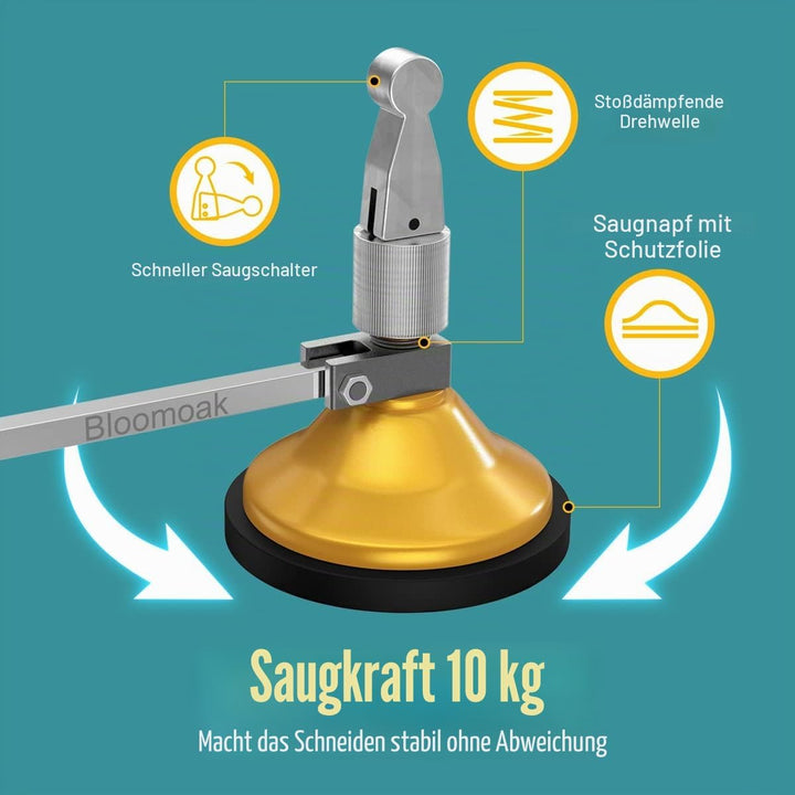 Bloomoak Glasrundschneider, Schwerlast Verstellbarer Kompasse Art Glas Kreisschneider,Diamond Glas K