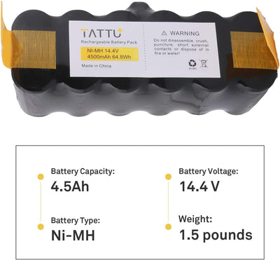 Tattu 14,4 V 4500 mAh NI-MH Akku für iRobot Roomba 500 600 700 800 Serie Ersatzakku passend für R3 i