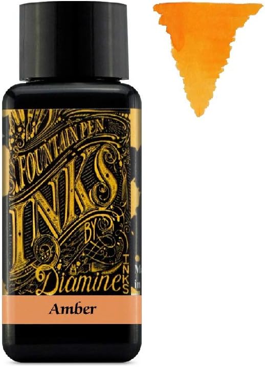 Diamine Tinte für Füllfederhalter, 30 ml – 6 x Flaschen – Amber, Oxblood, Imperial Purple, Aurora Bo