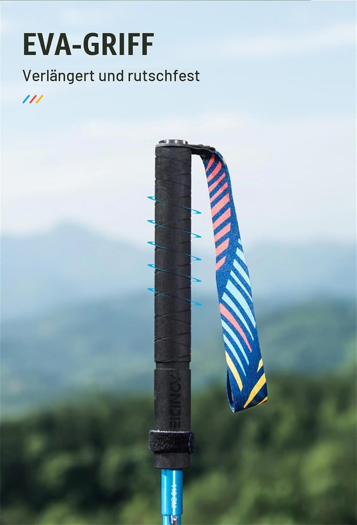 AONIJIE 2-Pack Faltbar Z-Wanderstöcken ultrakompakt Trekkingstöcke für Trekking, Wanderungen, Reisen