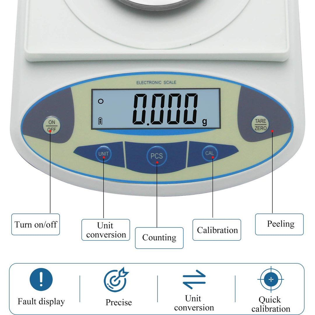 Bonvoisin 500gx0,001g Elektronische Analysenwaage Hochpräzises Laborwaage 1 mg Präzisionswaage mit W