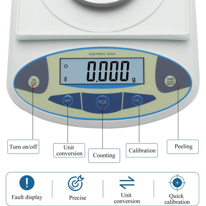Bonvoisin 100gx0,001g Elektronische Analysenwaage Hochpräzises Laborwaage 1 mg Präzisionswaage mit W