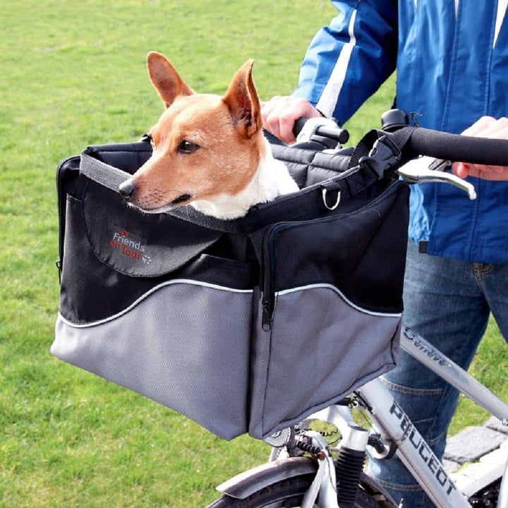 Fahrradkorb für Hunde, Befestigung am Lenker, mit Schultergurt, robust und stabil