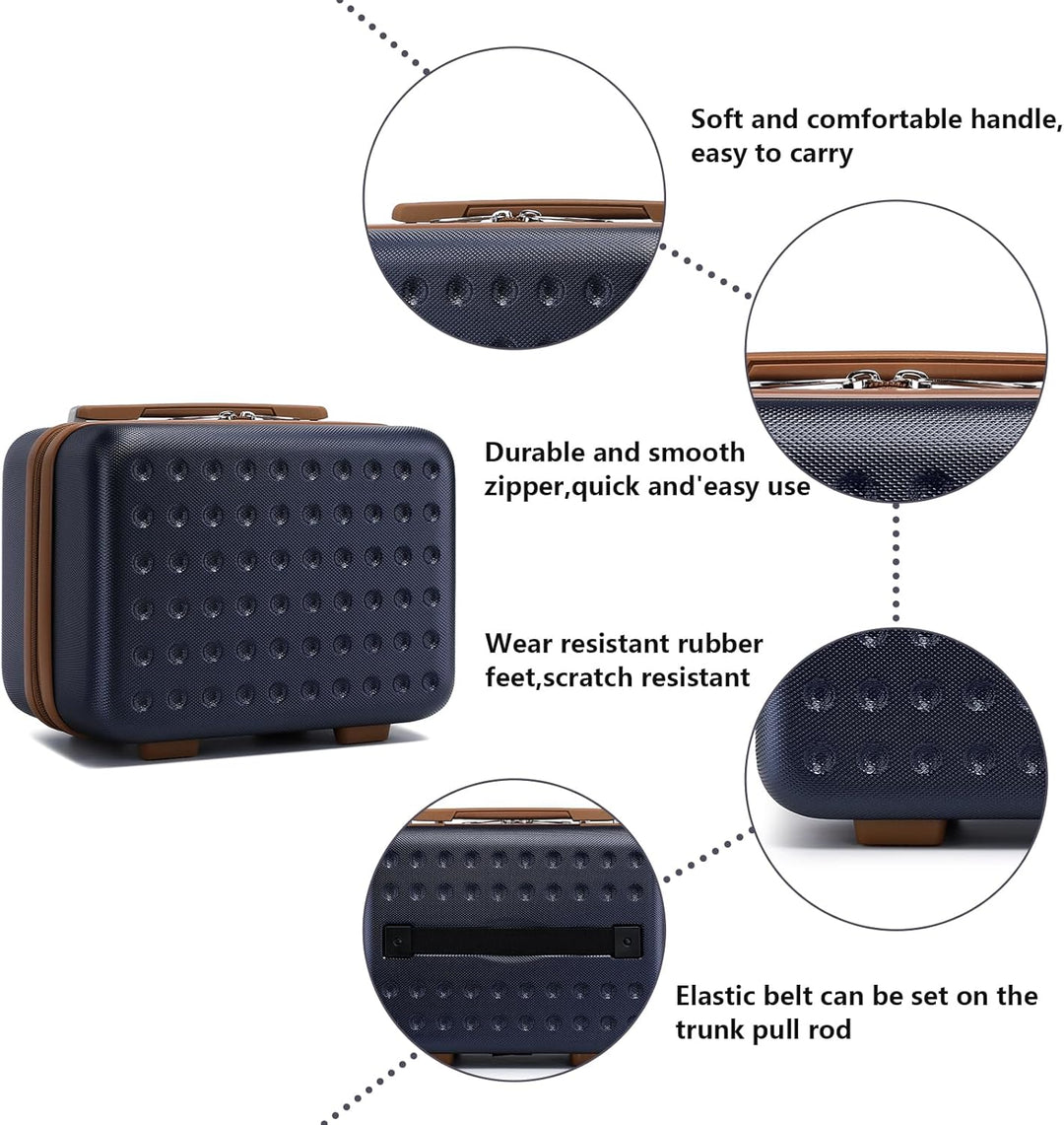 KONO Kosmetikkoffer Schminkkoffer Koffer Beauty Case 31 x 22 x 18 cm,Blau Blau Beauty Case (31 cm),