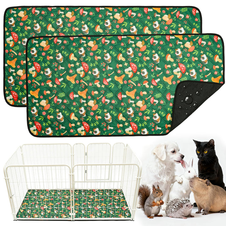 2 Stück PIPI Pads 142x70cm für Meerschweinchen, wasserdichte &amp; rutschfeste Unterlage mit 4 Lagen, su