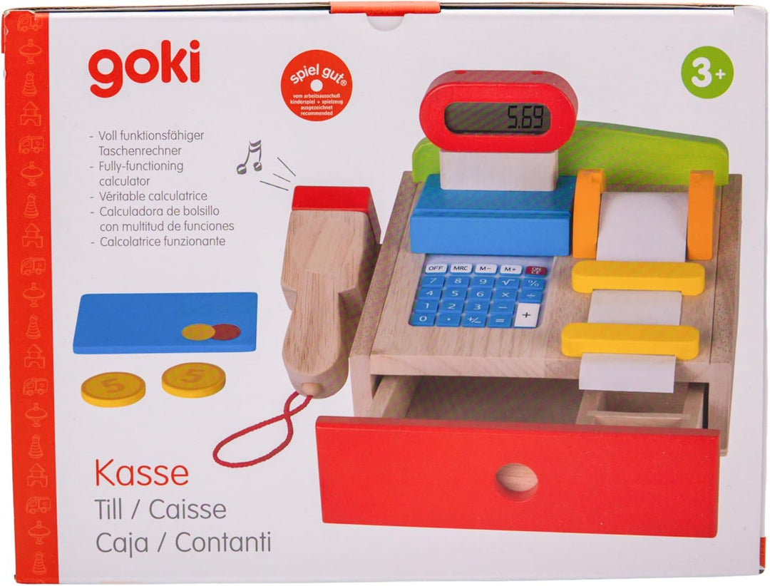 goki – Registrierkasse mit Scanner – Taschenrechner – echtes Display, 8651575, 22 x 18 x 14 cm