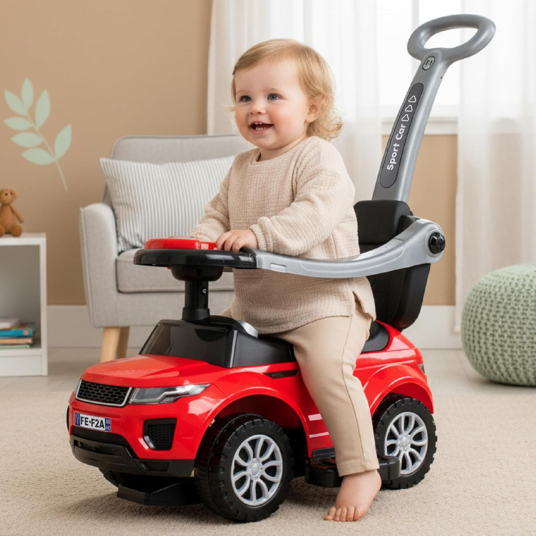 4in1 Kinderauto Rutschauto ab 2 Jahre und Schiebeauto mit Hupe und Musik, Rutschauto mit Stauraum un