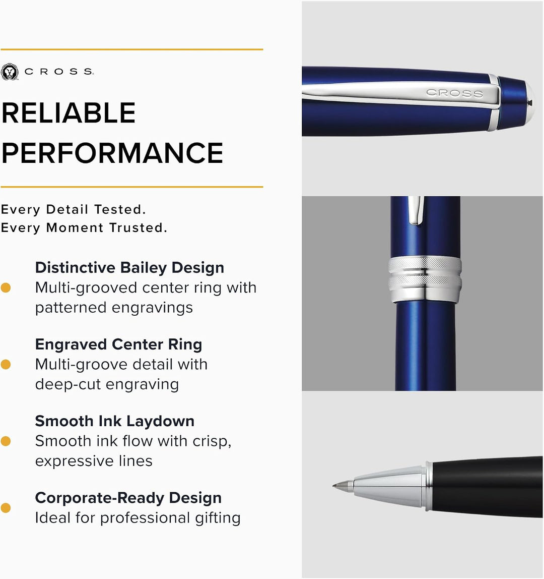 Cross Bailey Rollerball Selectip Pen (Schreibfarbe schwarz, Strichstärke M, in Premium Geschenkbox)