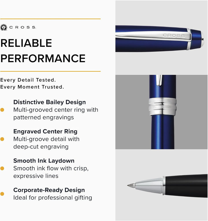 Cross Bailey Rollerball Selectip Pen (Schreibfarbe schwarz, Strichstärke M, in Premium Geschenkbox)
