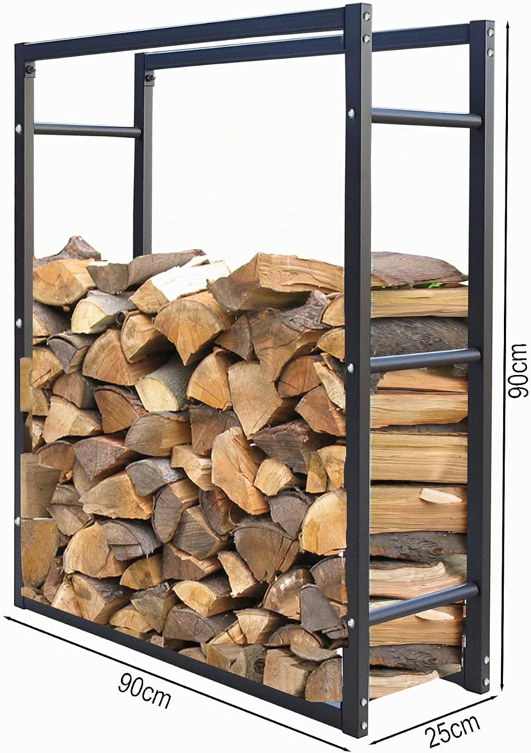 QUICK STAR Metall Kaminholzstand 90x25x90cm Kaminholzlager Metallregal