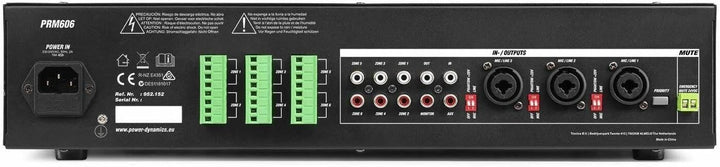 Power Dynamics PRM606 100-Volt-Matrix-Verstärker für 6 Zonen - inklusive Bluetooth und MP3-Player -