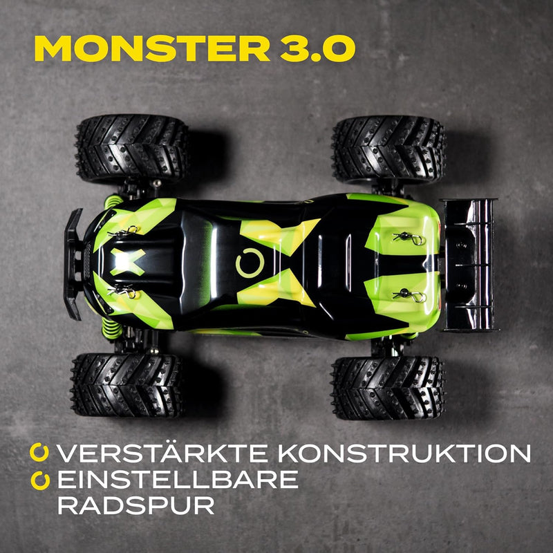 Overmax X-Monster 3.0 Truck Ferngesteuertes RC Auto 45 km/h, 1:18, 2 Akkus, Allrad, 100m Reichweite,