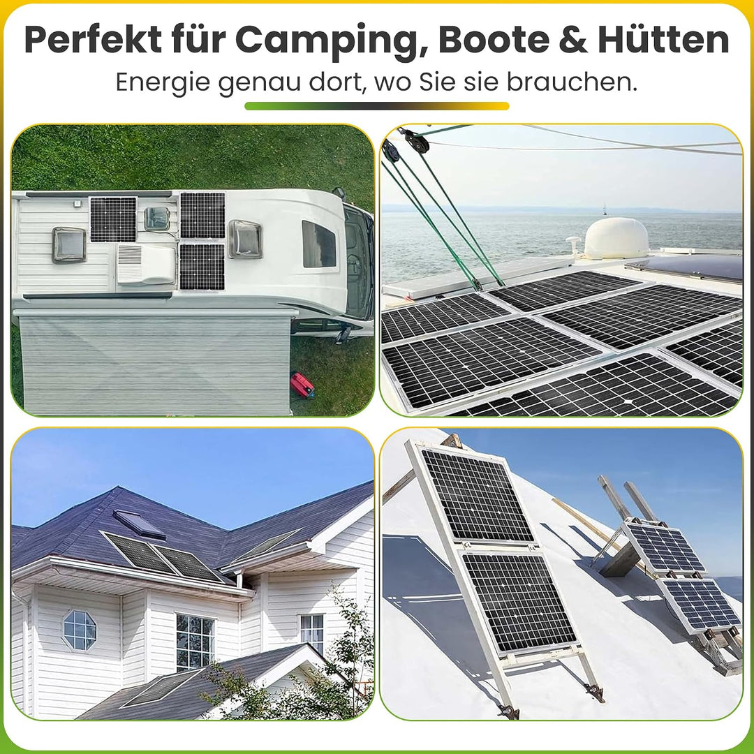 Offgridtec Solar Bausatz Basic Starter, Solarmodul Laderegler Kabel, 50 W, 12 V, 002645 50W Modullei