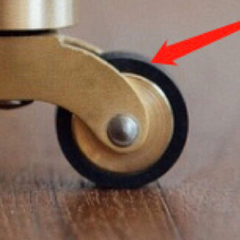 4 Stück Möbelrollen aus Massivem Messing,Antik Vintage Gummierten Räder,Lenkrollen,Transportrollen,3