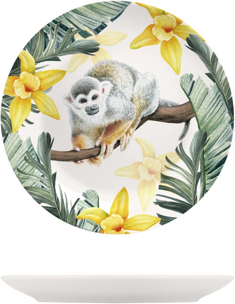 H&h set 6 piatti frutta exotic in new bone china avorio decorato cm 21