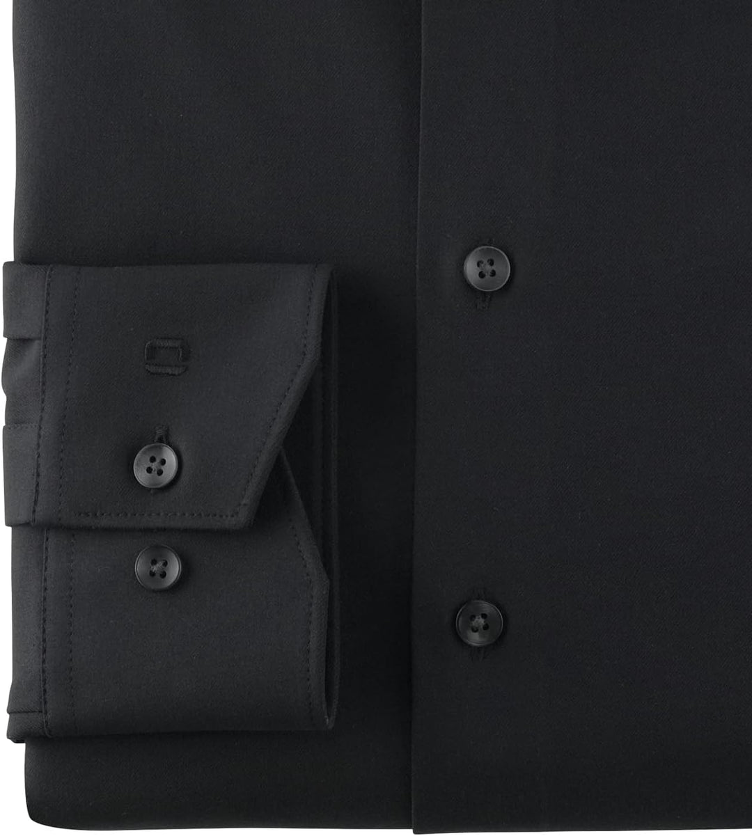 OLYMP Herren Oberhemd Langarm Luxor.24.Seven,Twill,modern fit,Global Kent 37 Schwarz 68, 37 Schwarz