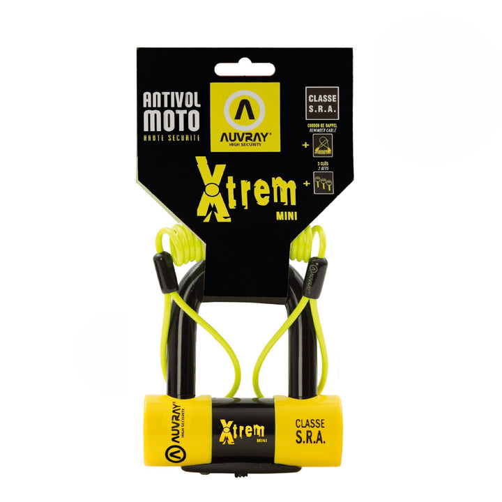 AUVRAY Scheibenschloss für Diebstahlsicherung, Xtrem Mini SRA 16 mm 3 Schlüssel + Schnur
