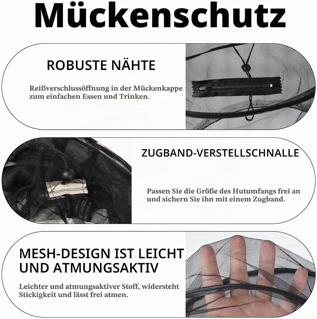 LALAGO Imkerhut, 2 Stück Moskitonetz Hut, Kompakt Faltbarer Hut mit integriertem Moskitonetz, Sonnen
